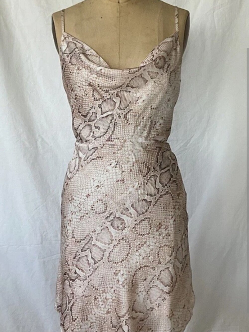 Guess Slip Dress with Neutral Snake Print
